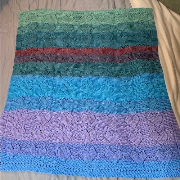 {Knit Baby Blanket} 💕heart design - Picture 5 of 6